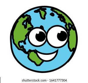 Planet earth on a white background. Vector illustration.