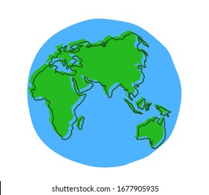 Planet earth on a white background. Symbol. Vector illustration