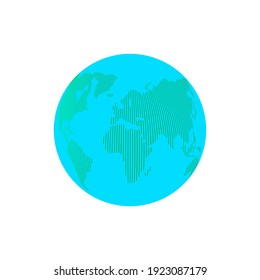 Planet Earth on a white background. A round planet.