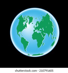 Planet earth in outer space on a dark background