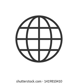 planet earth outline ui web icon. globe vector icon for web, mobile and user interface design isolated on white background