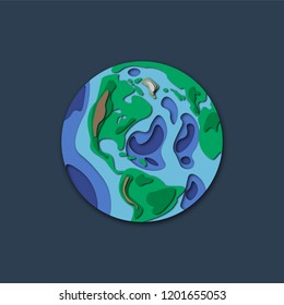 Planet Earth paper cut