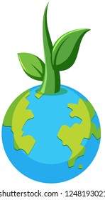 Planet earth plant concept illustration