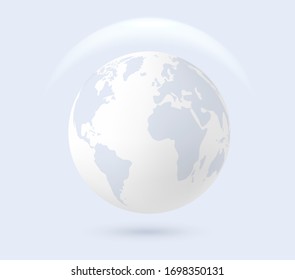 Planet earth, protection of the earth and population, map of the earth, earth globe with a protective layer. Vector illustration