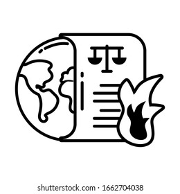 planet earth with protest icons on white background vector illustration design