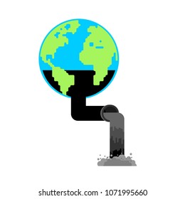 Planet Earth And Pump Jack And Oil Production. Petrol Station. World Petroleum Reserves.   