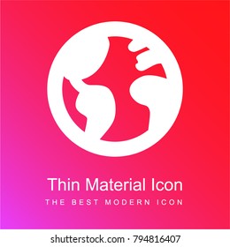 Planet earth red and pink gradient material white icon minimal design