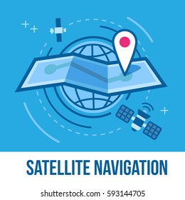 Planet Earth, Route map, Satellite Navigation and Geolocation. Business concept illustration.