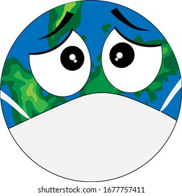 planet earth sad simple vector 
