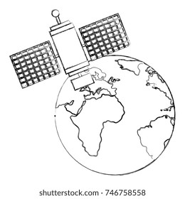 planet earth with satelite