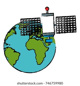 planet earth with satelite