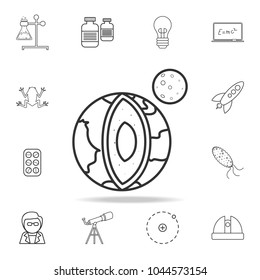 planet earth in section icon. Detailed set of science and learning outline icons. Premium quality graphic design. One of the collection icons for websites, web design, mobile app on white background