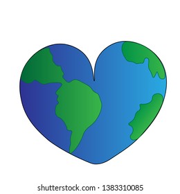 planet earth in the shape of a heart
