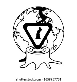 planet earth sick for pollution over white background vector illustration design