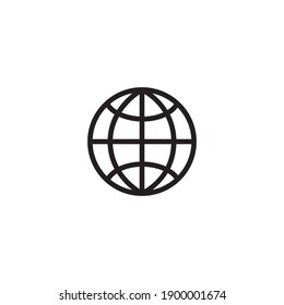 Planet, earth simple thin line icon vector illustration