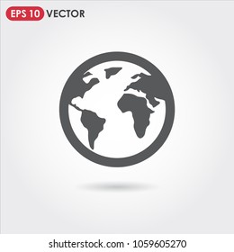 planet earth single vector icon on light background