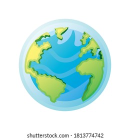 planet earth of solar system on white background vector illustration design