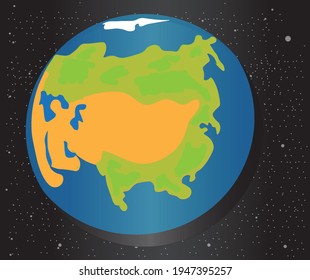 Planet earth in the space