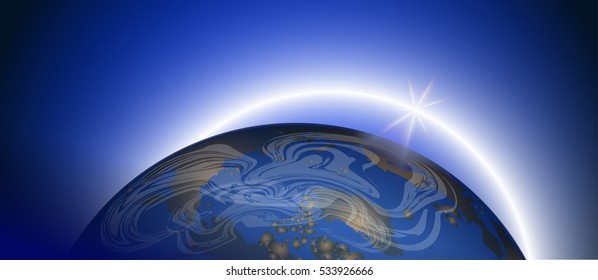 Planet earth in space