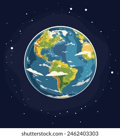 Planet earth in space. America map