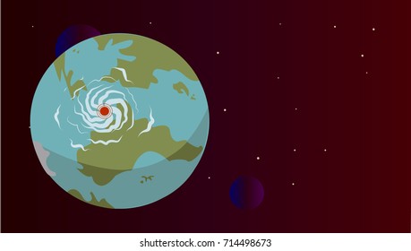 planet earth from space with a hurricane