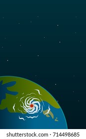 planet earth from space with a hurricane