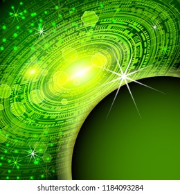 Planet earth in the space of the information network is an abstract illustration of science, information technology, network solutions, communications, digital and cloud technologies