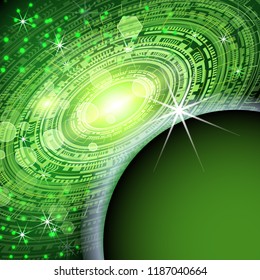 Planet earth in the space of the information network is an abstract illustration of science, information technology, network solutions, communications, digital and cloud technologies