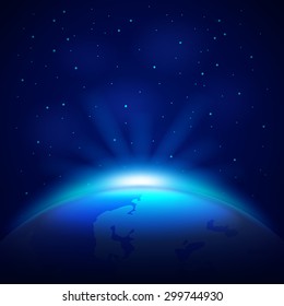 Planet Earth in space photo realistic vector background