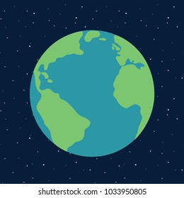 Planet earth in space starry sky illustration vector