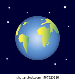 
Planet earth in space vector