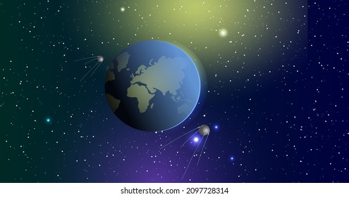 Planet Earth in space. Vector illustration