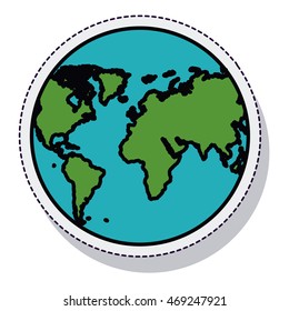planet earth sphere isolated icon vector illustration design