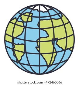 planet earth sphere isolated icon vector illustration design