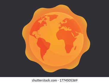 Planet earth suffering from global warming.