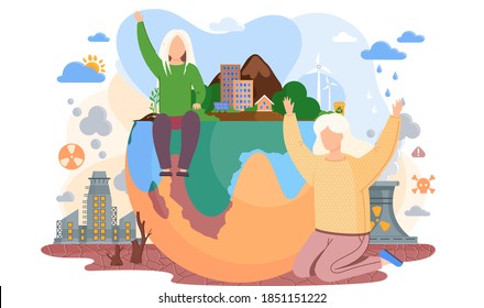 Planet Earth is suffers from human activity. The planet is destroyed because of the toxic waste factories, explosions, deforestation, acid rains, clothing surplus, radiation emissions, polluted air