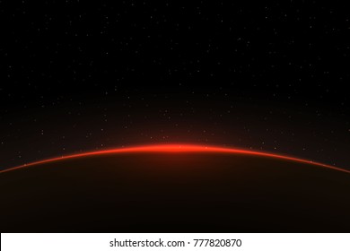 Planet Earth Sunrise. Globe Horizon Atmosphere