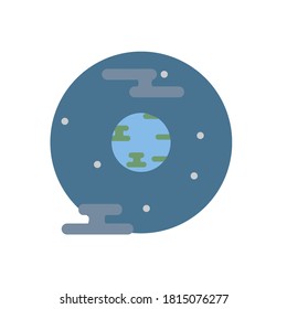 Planet Earth surrounded by rings in space among the stars