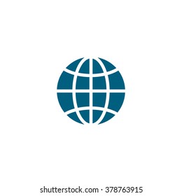 Planet Earth symbol. Vector icon blue
