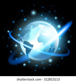 Planet Earth. Technology background. Stock vector image.