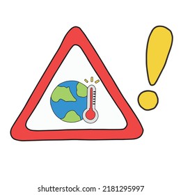 Planet earth with thermometer, Global warming concept. vector illustration in flat style modern design. isolated on white background. Energy conservation and environment.
