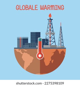 Planet earth with thermometer, Global warming concept. Increase temperature earth. Ozone layers and deforestation destruction forests. Warming hot globe. Hot temperature. Environmental problems - Shutterstock ID 2275398109