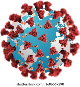 The planet earth transform to Coronavirus
