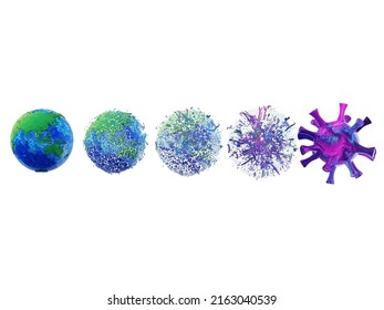 The planet earth transform to virusj Illustration, Vector