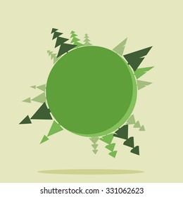 Planet Earth with trees before Christmas. Minimalism style