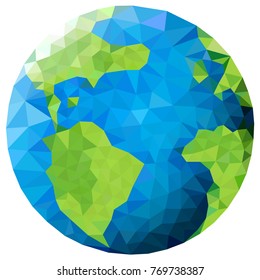 planet earth. Triangulate picture vector poster.