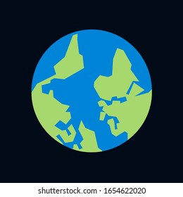 Planet Earth is upside down - world is inverted into wrong, upset, disordered and chaotic position.  Vector illustration. 