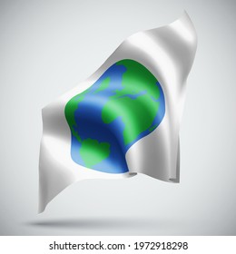 planet Earth vector 3d flag isolated on white background