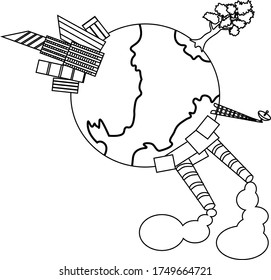 Imagen del logotipo del vector de la Tierra del planeta.