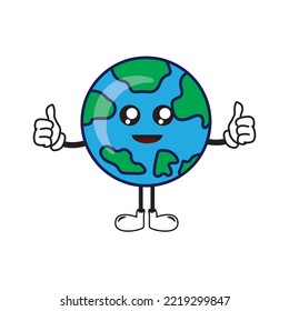 planet earth vector cartoon illustration.